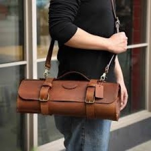 Leather kitchen rol bag