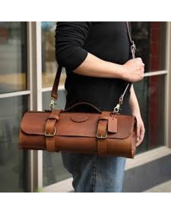 Leather kitchen rol bag