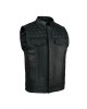 Leatherick SOA Black Honeycomb Stitch Leather Vest