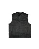 Leatherick SOA Black Honeycomb Stitch Leather Vest
