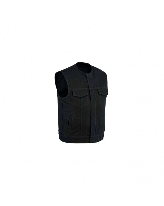 Leatherick SOA Black Honeycomb Stitch Leather Vest
