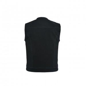 Leatherick SOA Black Honeycomb Stitch Leather Vest