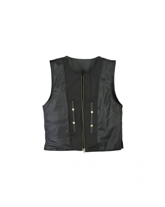 Leatherick SOA Black Honeycomb Stitch Leather Vest