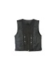 Leatherick SOA Black Honeycomb Stitch Leather Vest