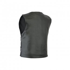 Leatherick SOA Black Honeycomb Stitch Leather Vest