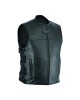 Leatherick SOA Black Honeycomb Stitch Leather Vest