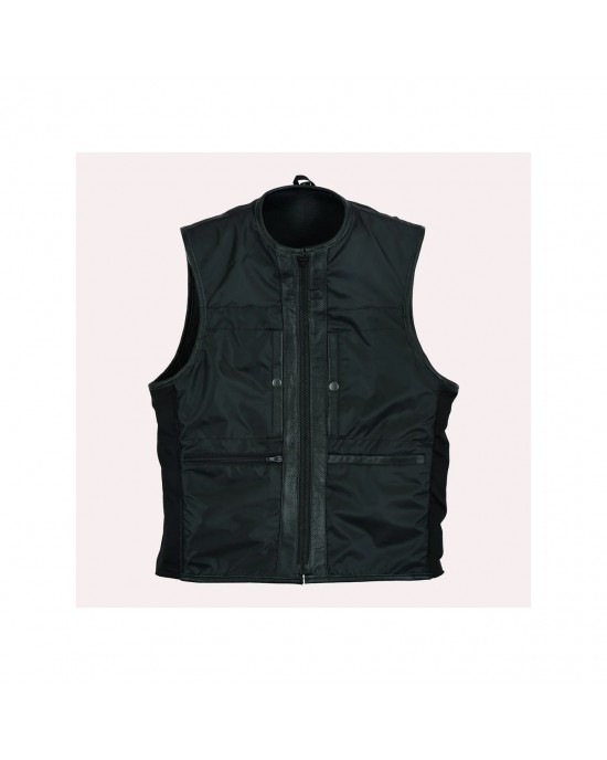 Leatherick SOA Black Honeycomb Stitch Leather Vest