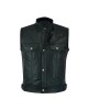 Leatherick SOA Black Honeycomb Stitch Leather Vest