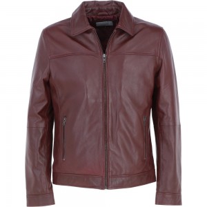 Leather Brando Jacket Burgundy