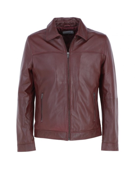 Leather Brando Jacket Burgundy