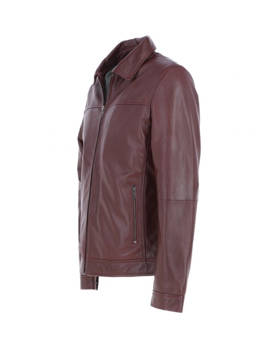 Leather Brando Jacket Burgundy