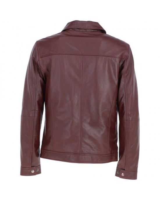 Leather Brando Jacket Burgundy
