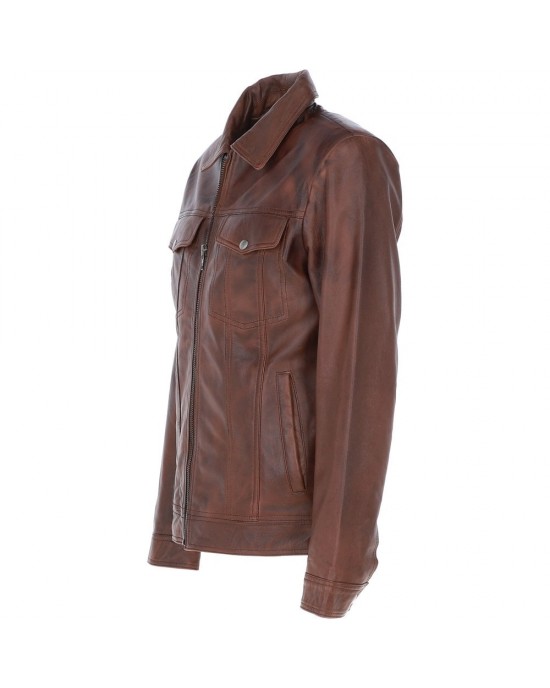 Leather Brando Jacket Burgundy