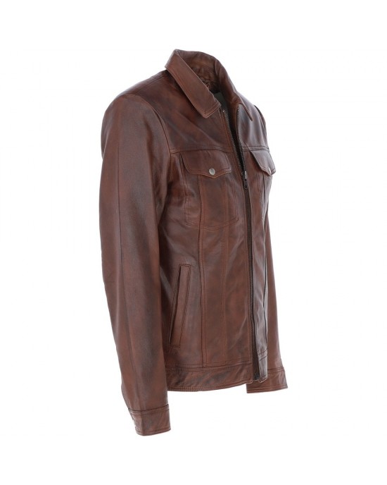 Leather Brando Jacket Burgundy