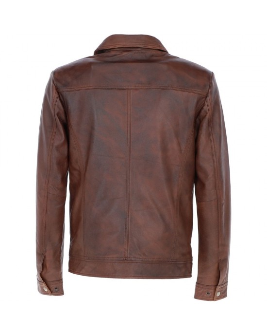 Leather Brando Jacket Burgundy