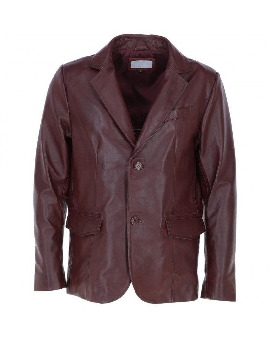 Leather Brando Jacket Burgundy