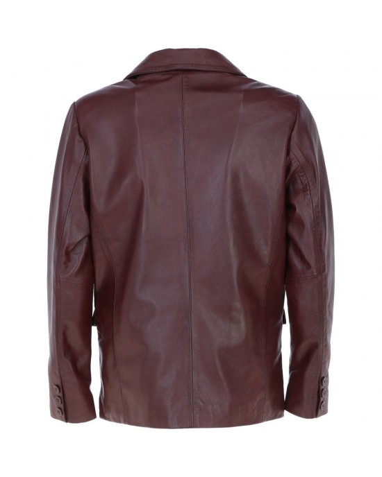 Leather Brando Jacket Burgundy