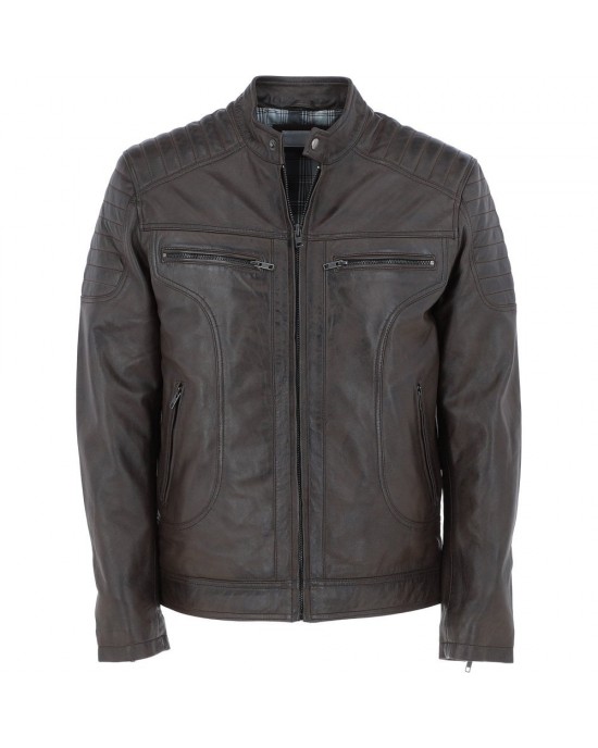 Leather Brando Jacket Burgundy