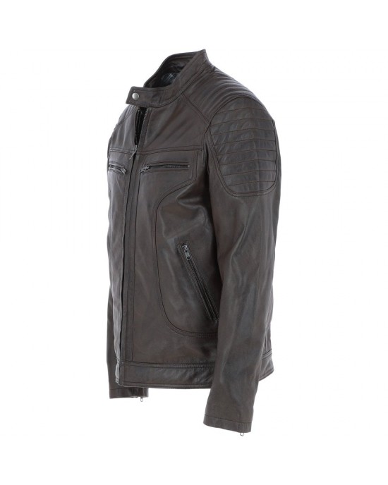 Leather Brando Jacket Burgundy