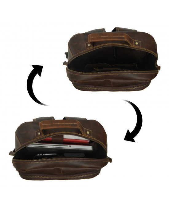 Cambridge Unisex Buffalo Leather Backpack