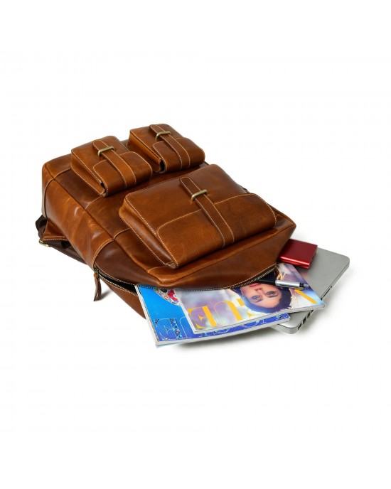 Tan Portland Laptop Backpack