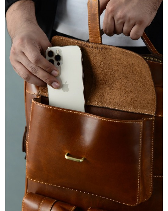 Tan Portland Laptop Backpack