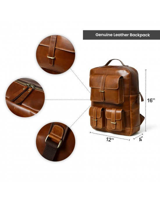 Tan Portland Laptop Backpack