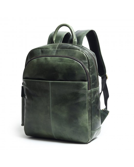 Luxury Italian Leather Backpack, Green
