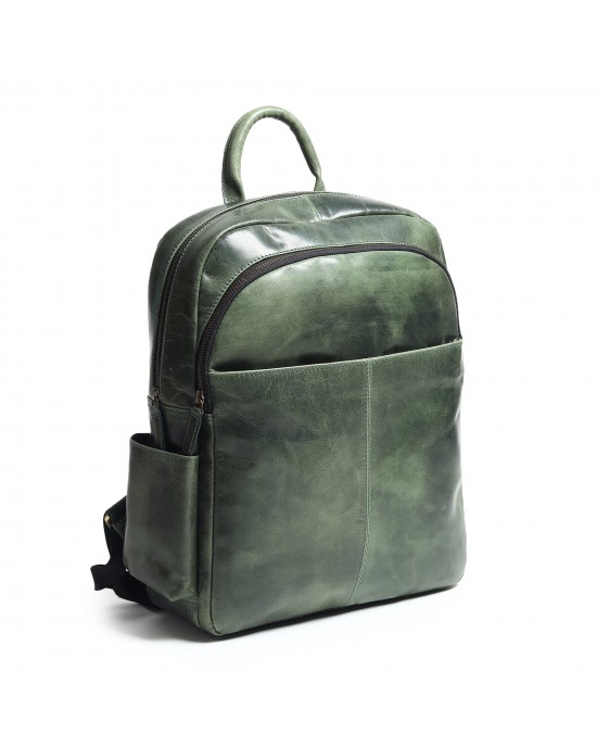 Luxury Italian Leather Backpack, Green