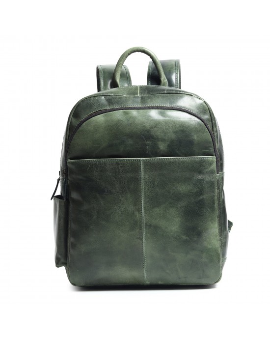 Luxury Italian Leather Backpack, Green