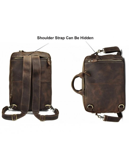 Dublin Leather Backpack Briefcase 2-in-1