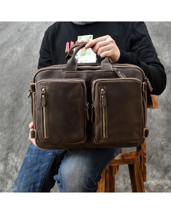 Dublin Leather Backpack Briefcase 2-in-1
