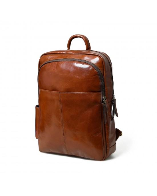 Luxury Italian Leather Backpack, Tan