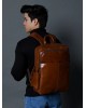 Luxury Italian Leather Backpack, Tan