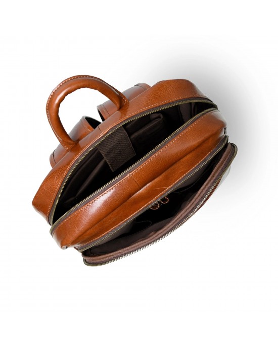 Luxury Italian Leather Backpack, Tan