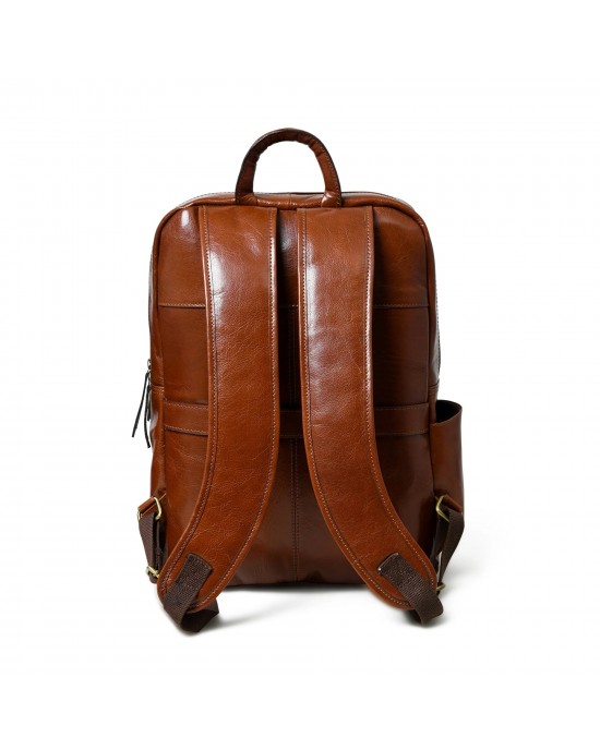 Luxury Italian Leather Backpack, Tan