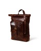 Brown Saddleback Backpack- Roll Top