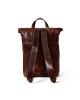 Brown Saddleback Backpack- Roll Top