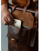 Brown Saddleback Backpack- Roll Top