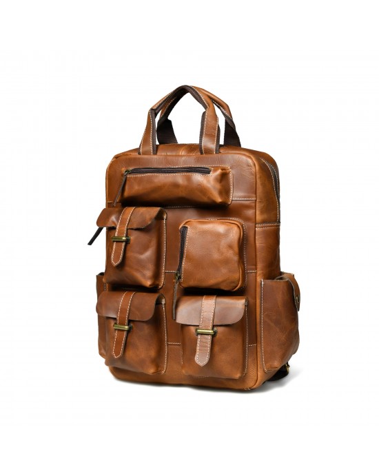 The Adventurer 7 Pockets Backpack- Brown