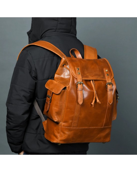 Earthen Leather Laptop Backpack