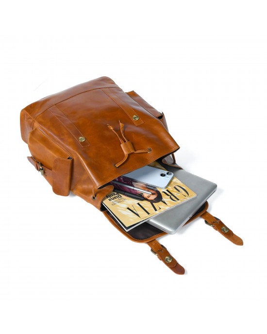 Earthen Leather Laptop Backpack