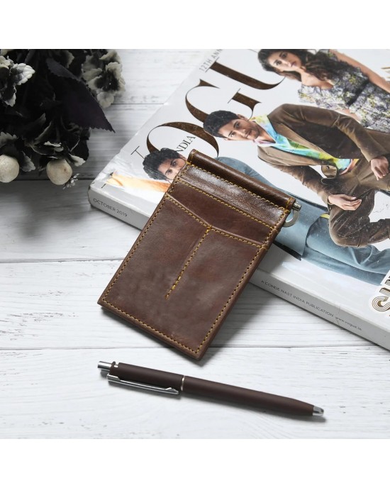 Finley Money Clipper- Walnut Brown