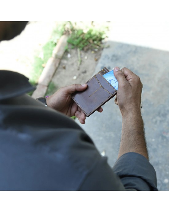 Finley Money Clipper- Walnut Brown