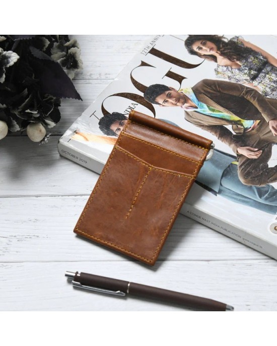 Finley Money Clipper- Tan Brown
