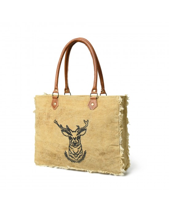 Nordic Charm Canvas Shoulder Tote