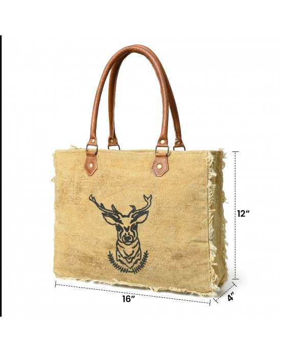 Nordic Charm Canvas Shoulder Tote