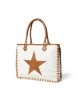 Star Upcycled Canvas Shoulder Tote