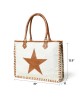 Star Upcycled Canvas Shoulder Tote