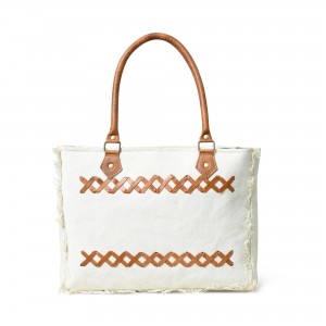 Urban Zigzag Canvas Shopper's Work Tote